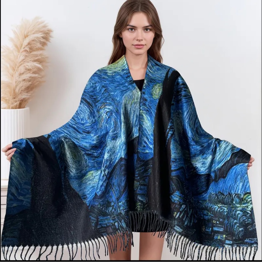 Van Gogh Starry Night Blue and Yellow Wrap